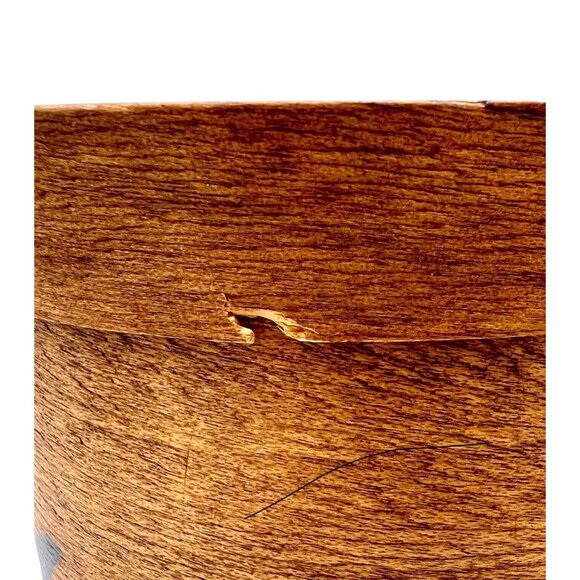 Handmade HandPainted Oval Shaker Box Floral Pink Blue Folk Art Cottagecore 7.25" - Picture 10 of 13